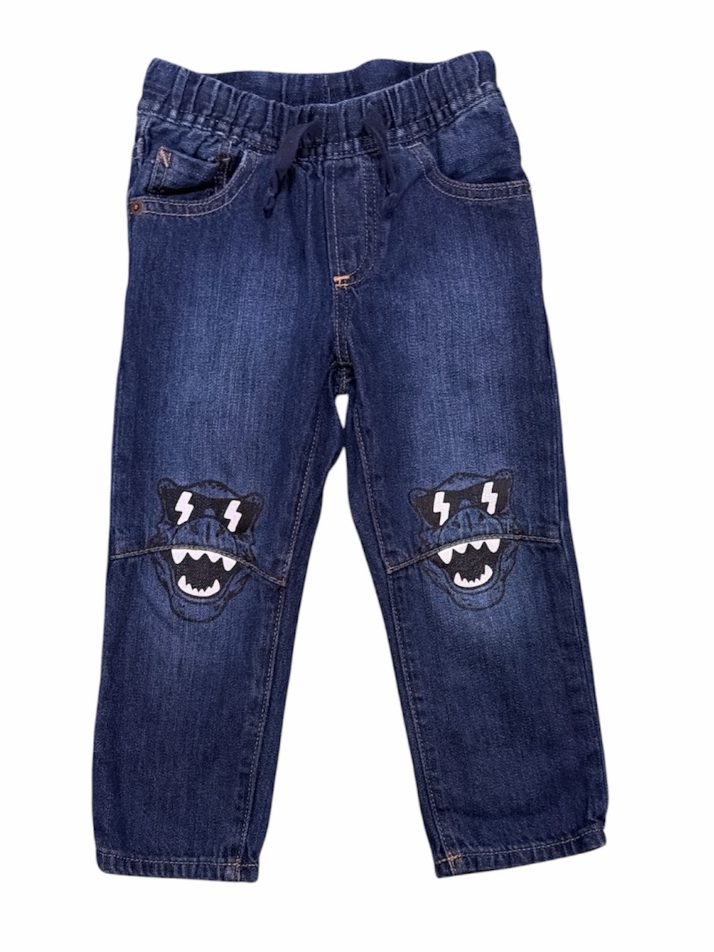 babyGap Pull-On Slim Dino Jeans Toddler Boys 3 Years 100% Cotton Dinosaur